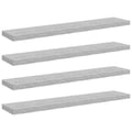 Miniatyrbilde 1 av 11: vidaXL Flytende vegghyller 4 stk betonggrå 120x23,5x3,8 cm MDF