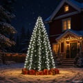 Miniatyrbilde 2 av 8: vidaXL Nettlys for juletre med 300 LED kaldhvit 300 cm