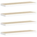 Miniatyrbilde 3 av 11: vidaXL Flytende vegghyller 4 stk eik og hvit 90x23,5x3,8 cm MDF