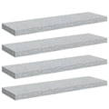 Miniatyrbillede 3 af 11: vidaXL væghylder 4 stk. 80x23,5x3,8 cm MDF betongrå