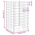 Miniatyrbilde 10 av 10: vidaXL Gabion høybed 3 stk 30x30x50 cm jern