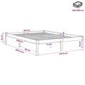 Pikkukuva 9 / 9: vidaXL Sängynrunko valkoinen täysi mänty 150x200 cm King Size