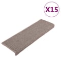 Miniatyrbilde 4 av 9: vidaXL Trappematter 15 stk 65x21x4 cm mørk beige rektangulær kant