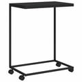 Miniatyrbilde 1 av 10: vidaXL Sidebord med hjul svart 55x35x70 cm konstruert tre