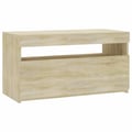 Miniatyrbilde 1 av 11: vidaXL TV-benk med LED-lys sonoma eik 75x35x40 cm
