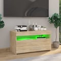 Miniatyrbilde 4 av 11: vidaXL TV-benk med LED-lys sonoma eik 75x35x40 cm