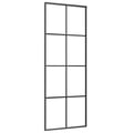 Miniatyrbillede 2 af 8: vidaXL skydedør 76x205 cm sikkerhedsglas og aluminium sort