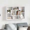 Miniatyrbilde 2 av 8: vidaXL Vegghylle hvit 85x16x52,5 cm konstruert tre