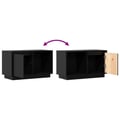 Miniatyrbillede 8 af 11: vidaXL tv-bord 74x35x44 cm massivt fyrretræ sort
