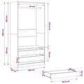 Miniatyrbilde 10 av 11: vidaXL Garderobe røkt eik 100x50x200 cm konstruert tre