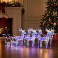 Miniatyrbillede 3 af 11: vidaXL rensdyr og kane julefigur 320 LED'er akryl
