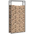 Miniatyrbilde 5 av 11: vidaXL Vedstativ matt svart 110x28x214 cm stål