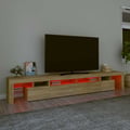 Miniatyrbild 5 av 11: vidaXL Tv-bänk med LED-belysning sonoma ek 260x36,5x40 cm