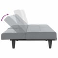 Miniatyrbillede 10 af 11: vidaXL sovesofa med kopholdere stof lysegrå