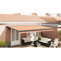 Miniatyrbillede 10 af 11: vidaXL foldemarkise manuel betjening 4x3 m stof aluminium gul hvid