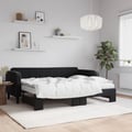 Miniatyrbillede 2 af 11: vidaXL daybed med udtræk og madras 80x200 cm velour sort