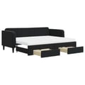 Miniatyrbillede 1 af 11: vidaXL daybed med udtræk og skuffer 80x200 cm velour sort