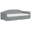 Miniatyrbillede 4 af 11: vidaXL daybed med udtræk og skuffer 80x200 cm stof lysegrå