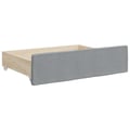 Miniatyrbillede 7 af 11: vidaXL daybed med udtræk og skuffer 80x200 cm stof lysegrå