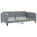 Miniatyrbillede 5 af 11: vidaXL daybed med udtræk og skuffer 100x200 cm stof lysegrå