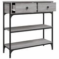 Miniatyrbilde 6 av 11: vidaXL Konsollbord grå sonoma 72,5x25x75 cm konstruert tre