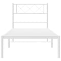Miniatyrbilde 6 av 10: vidaXL Sengeramme i metall med hodegavl hvit 100x200 cm