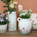 Miniatyrbillede 2 af 4: Avignon Kande med blomstermotiv H25,5/Ø20,5 cm creme