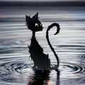 Miniatyrbillede 4 af 4: Kat Dekoration Elsk Plade