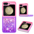 Miniatyrbilde 1 av 2: Samsung Galaxy Z Flip6 5G Case YB Quicksand Series-3 Gradient Quicksand Flexible Phone Cover - Pink+Purple