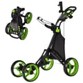 Miniatyrbilde 5 av 5: Golfvogn 4-hjuls Golfvogn Golfvogn Golf sammenleggbar Golf Caddy Golf Push Cart laget av grønn aluminium