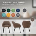 Miniatyrbild 8 av 10: Matstol uppsättning av 2 brunt konstläderklädsel med metallben inkl. monteringsmaterial ML-Design