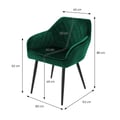 Miniatyrbild 9 av 10: Matstol set om 2 mörkgrön sammet klädsel med metallben inkl. montering material ML-Design