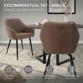 Miniatyrbild 2 av 10: Set med 4 matstolar bruna vardagsrumsstolar köksstol PU-imitationsläder