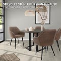 Miniatyrbild 5 av 10: Set med 4 matstolar bruna vardagsrumsstolar köksstol PU-imitationsläder
