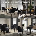 Miniatyrbild 8 av 10: Uppsättning med 2 matsalsstolar vardagsrumsstolar köksstol stoppad stol sammet