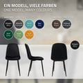 Miniatyrbild 8 av 10: Matstol set om 4 svart sammetsklädsel med metallben inkl. montering material ML-Design