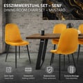 Miniatyrbild 3 av 10: Matstol set om 4 senapsgul sammetsöverdrag med metallben inkl. monteringsmaterial ML-Design