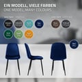 Miniatyrbild 8 av 10: Matstol set om 4 mörkblå sammetsklädsel med metallben inkl. montering material ML-Design