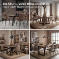 Miniatyrbild 7 av 10: Matstol uppsättning av 4 brunt konstläderklädsel med metallben inkl. monteringsmaterial ML-Design