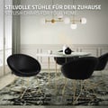 Miniatyrbillede 6 af 10: Spisebordsstol med rundt ryglæn i sort fløjl med gyldne metalben ML-design