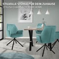 Miniatyrbillede 6 af 10: Drejelig spisebordsstol med armlæn og ryglæn salvie i fløjl ML-design