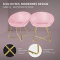 Miniatyrbild 4 av 10: Matstol med runt ryggstöd i rosa sammet med gyllene metallben ML-design