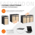 Miniatyrbild 7 av 9: Papperskorgsbox med planteringstak för 1 behållare upp till 240L 68x80x124 cm lärkutseende stål ML-design