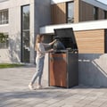 Miniatyrbillede 10 af 10: Affaldsspand til 1 spand op til 240L 68x80x116,3 cm antracit/rust-look stål ML-design