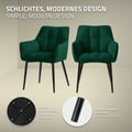 Miniatyrbild 4 av 10: Set om 2 matsalsstolar Vardagsrumsstol Köksstol Fåtölj Designstol