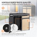 Miniatyrbild 3 av 9: Papperskorgsbox med planteringstak för 3 kärl upp till 240 liter 200x80x124 cm lärkutseende stål ML-design
