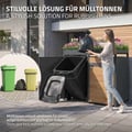 Miniatyrbild 5 av 10: Papperskorgsbox med planteringstak för 4 papperskorgar upp till 240L 264x80x124 cm stål i eklook ML-design