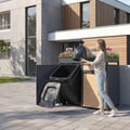 Miniatyrbillede 10 af 10: Affaldsspand med plantetag til 4 spande op til 240L 264x80x124 cm lærkelook stål ML-design