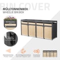 Miniatyrbillede 2 af 10: Affaldsspand med plantetag til 4 spande op til 240L 264x80x124 cm lærkelook stål ML-design
