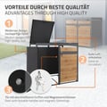 Miniatyrbild 3 av 10: Papperskorgsbox för 4 fack upp till 240L 264x80x116,3 cm antracit/ek-look stål ML-design